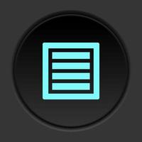 Round button icon, Box. Button banner round, badge interface for application illustration on dark background vector