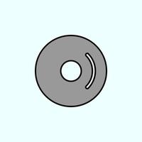 cd, disk, dvd color vector icon, vector illustration on dark background