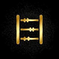 abacus, counting gold icon. Vector illustration of golden particle background. isolated vector sign symbol - Education icon black background .