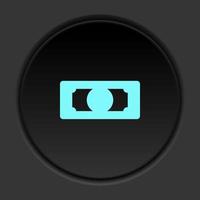 Round button icon, Card, credit, money. Button banner round, badge interface for application illustration on dark background vector