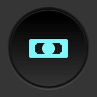 Round button icon, Card, credit, money. Button banner round, badge interface for application illustration on dark background vector