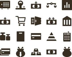 Money and finance icon set, money, payment, wallet. Investment, banking, money and finance icons on white background vector