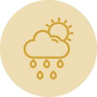 Cloud Sun Rain Vector Icon Design