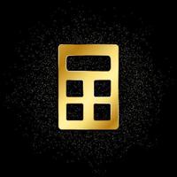 calculator gold icon. Vector illustration of golden particle background. isolated vector sign symbol - Education icon black background .