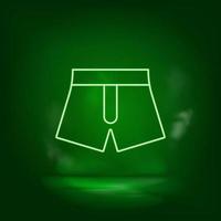 Boxer, calcetería verde neón icono - vector. vector