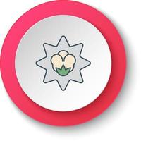 redondo botón para web icono, algodón etiqueta algodón calidad. botón bandera redondo, Insignia interfaz para solicitud ilustración en blanco antecedentes vector