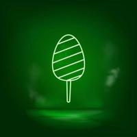 Candy, candy floss green neon icon - Vector. vector