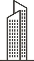 Building, outline, icon - Building vector icon on white background