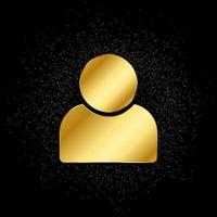 avatar gold icon. Vector illustration of golden particle background. isolated vector sign symbol - Education icon black background .