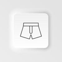 Boxer, hosiery icon. Simple element illustration natural concept. Boxer, hosiery icon. Neumorphic style vector icon on white background