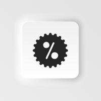 Discount, percent, sale neumorphic style vector icon. Simple element illustration from UI concept. Discount, percent, sale neumorphic style vector icon. Finance concept vector illustration. .