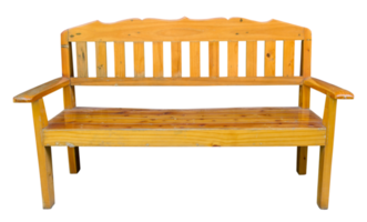 Long wooden chair isolated with clipping path png