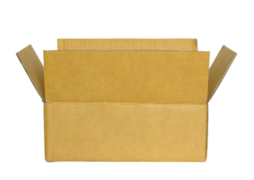 opened cardboard box isolated with clipping path for mockup png