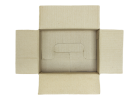 Top view of cardboard box isolated with clipping path png