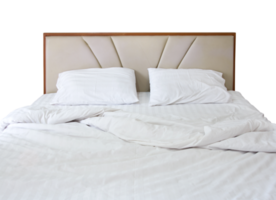 white bedding and pillow isolated with clipping path png