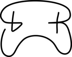 A game stick one line drawing vector illustration.