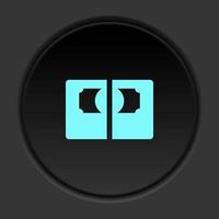 Round button icon, Coming, money, wallet. Button banner round, badge interface for application illustration on dark background vector