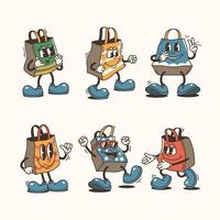 Versatile Paper Bag Character Set with Varied Poses and Expressions vector