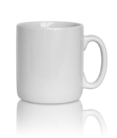 leere weiße tasse isoliert mit reflektierendem boden für modell png