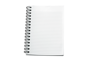 caderno espiral em branco isolado com traçado de recorte para maquete png