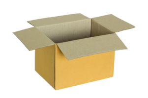 opened cardboard box isolated with clipping path for mockup png