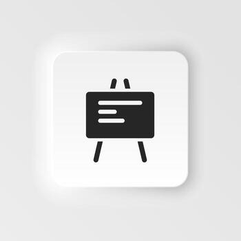 Blackboard icon - Vector. Simple element illustration from UI concept. Blackboard icon neumorphic style vector icon .