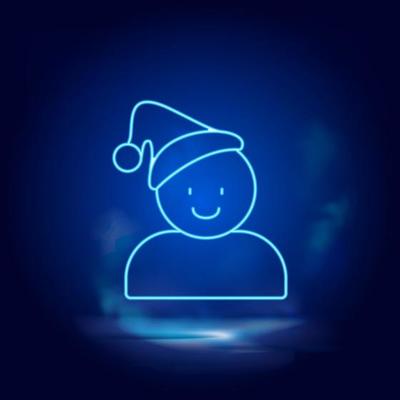 Christmas, Santa neon icon. Smoke effect neon style vector icons