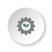 Round button for web icon, setting, eco, plants. Button banner round, badge interface for application illustration on white background vector