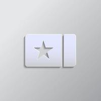 gris color vector fondo- papel estilo vector icono, tarjeta, cine, boleto papel estilo, icono