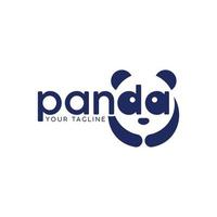 Simple Panda Logo Vector Illustration