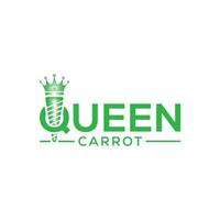 Creative Queen Carrot Vector Illustration With Green Colour.