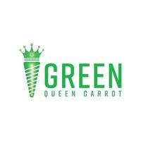 Green Queen Carrot Logo Icon Vector Illustration