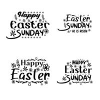 contento Pascua de Resurrección letras tipografía diseño vector