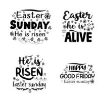 contento Pascua de Resurrección letras tipografía diseño vector