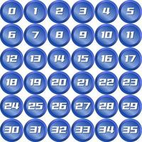 Blue Metallic Badge Bullet Numbering vector