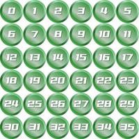 Green Metallic Badge Bullet Numbering vector