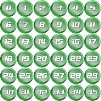 verde metálico Insignia bala numeración vector