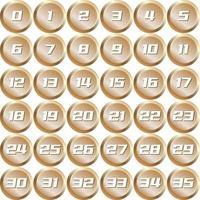 Golden Metallic Badge Bullet Numbering vector