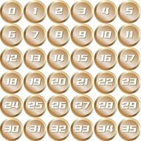 Golden Metallic Badge Bullet Numbering vector