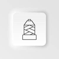 Textile thread, thread wool icon. Simple element illustration natural concept. Textile thread, thread wool icon. Neumorphic style vector icon on white background