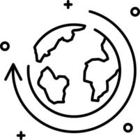 Globe Earth vector icon on transparent background. Outline Globe Earth vector icon.