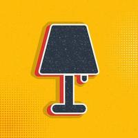 lamp pop art, retro icon. Vector illustration of pop art style on retro background