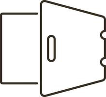 Line vector icon deposit, open, safe. Outline vector icon on white background