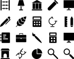 School and Education Icons set. search, loupe. Vector Illustration Set Of Simple Training Icons. Elements Presentation, Demonstration, University on white background