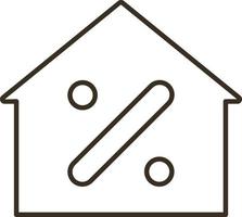 Line vector icon house, mortgage. Outline vector icon on white background