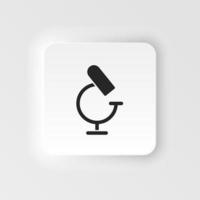 Microscope icon - Vector. Simple element illustration from UI concept. Microscope icon neumorphic style vector icon .