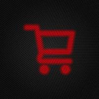 Cart, shopping vector Light red color retro style vector icon on white background