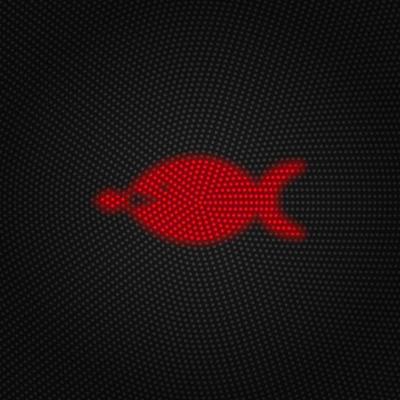Big, fish, small, business vector Light red color retro style vector icon on white background