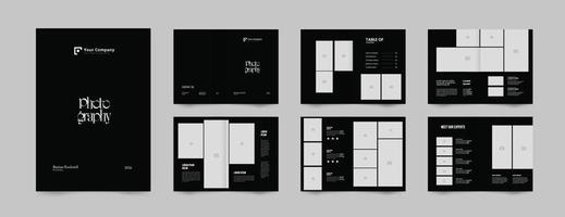 photography portfolio layout design template, magazine, proposal, annual, report, company, profile brochure template vector