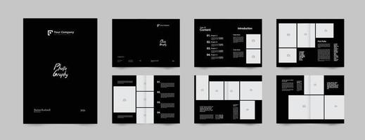 photography portfolio layout design template, magazine, proposal, annual, report, company, profile brochure template vector